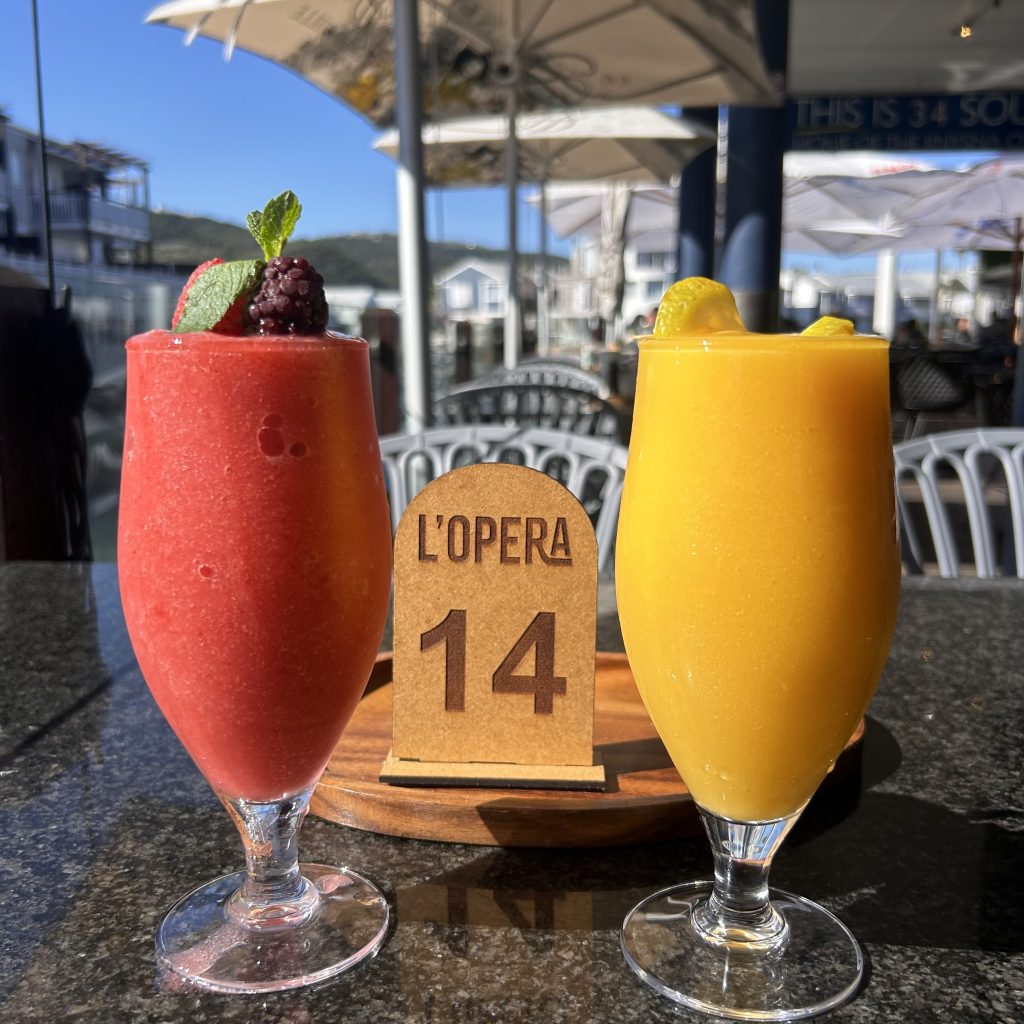 Cocktails at waterfront Knysna L'Opera