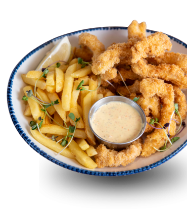 West coast calamari & chips at L'Opera Knysna